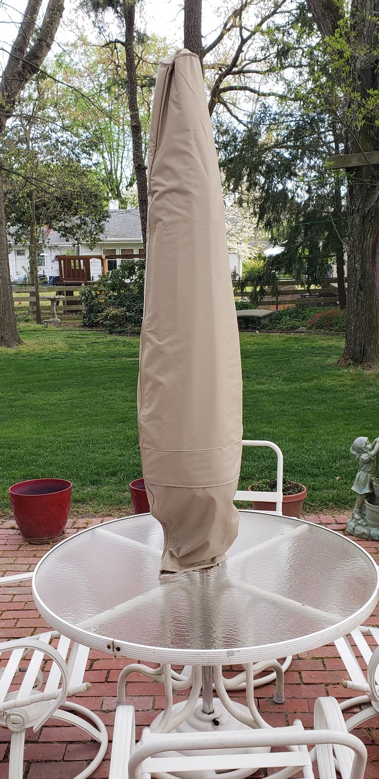 10 ft teal patio umbrella Olilawn 10ft Outdoor Patio Umbrella with Upgraded Yarn-dyed Fabric  OL-HT032(UPC：779657329511)
