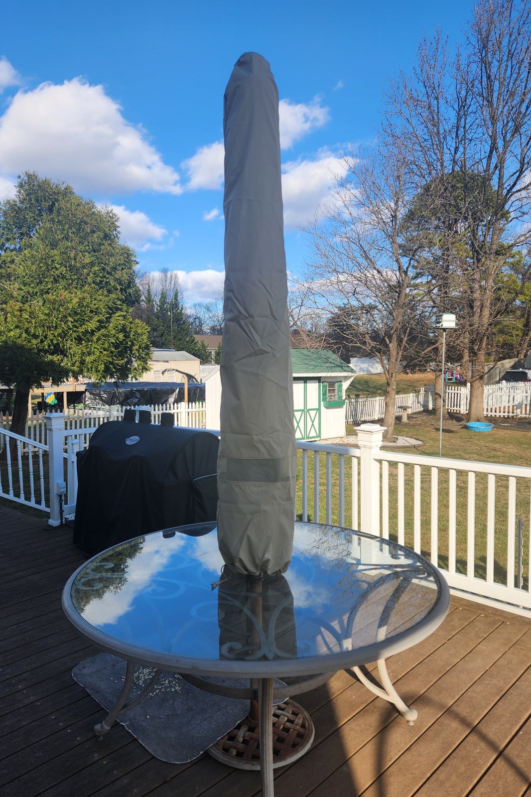 1 outdoor patio market umbrella with solar power led lights EliteShade 9ft Solar LED Patio Umbrella – Eurmax main image 1