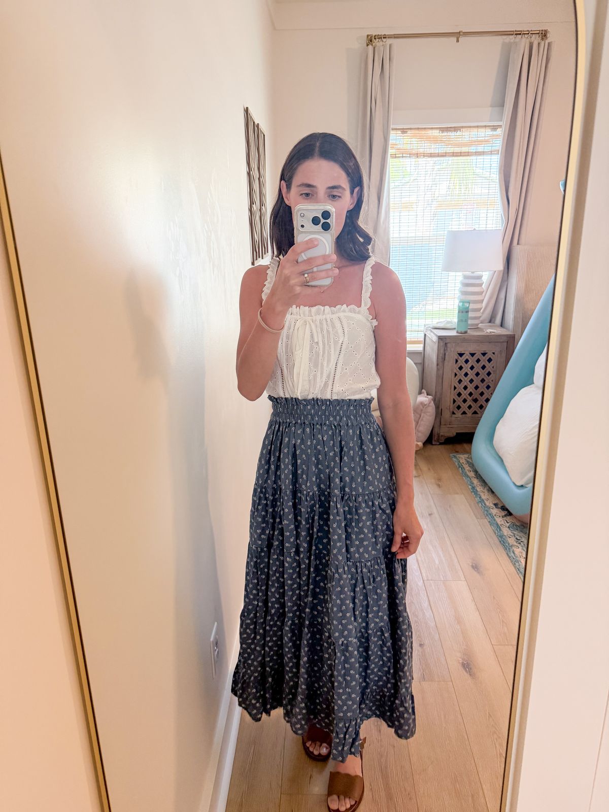 Women's Ruffle Tiered Maxi Skirt Ditsy  Rylee + Cru
