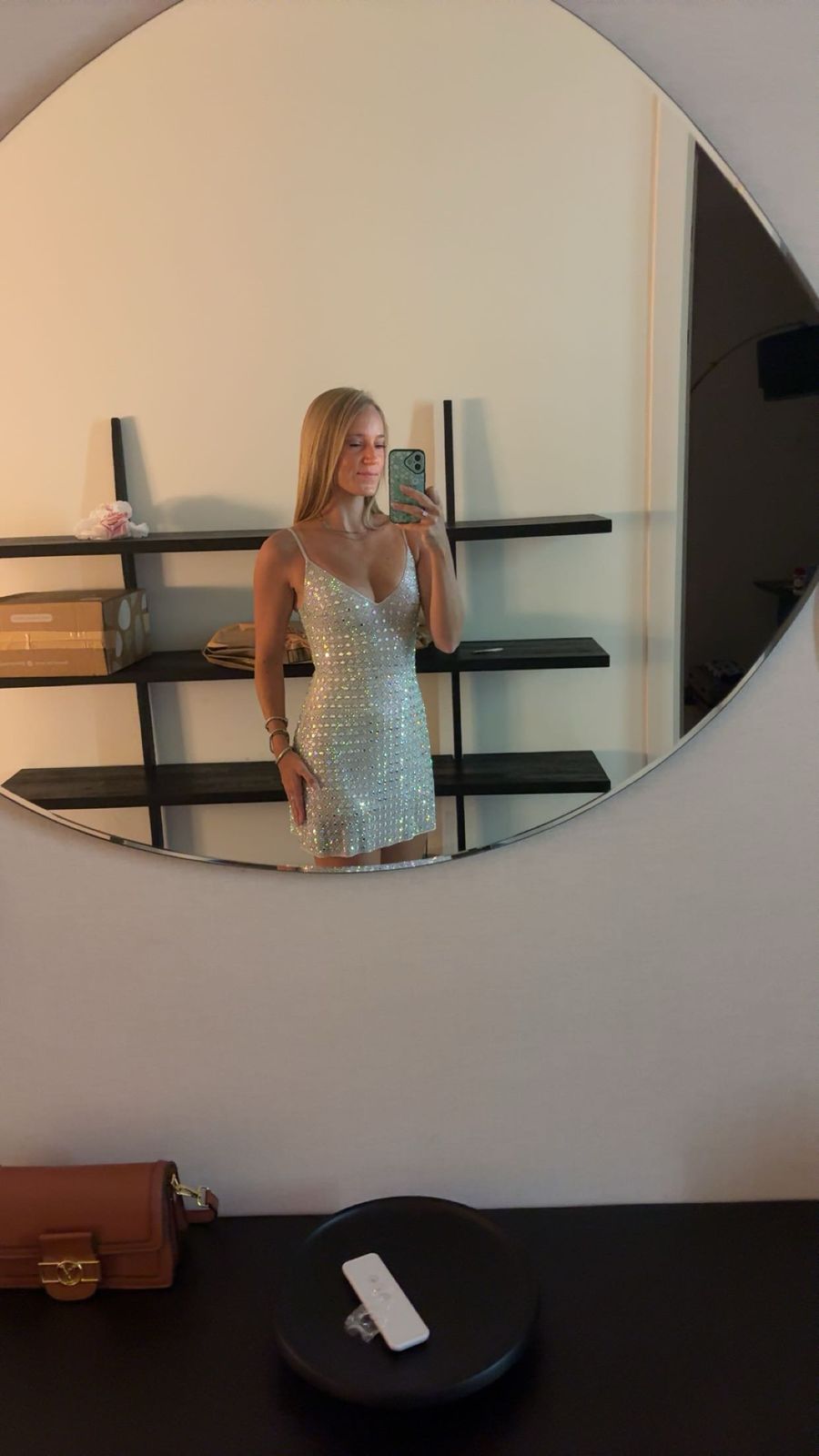 embellished a line mini dress in silver from oh polly Svana V Neck A-Line ivory 1990s Bridal Wedding Dress item size:XS A figure