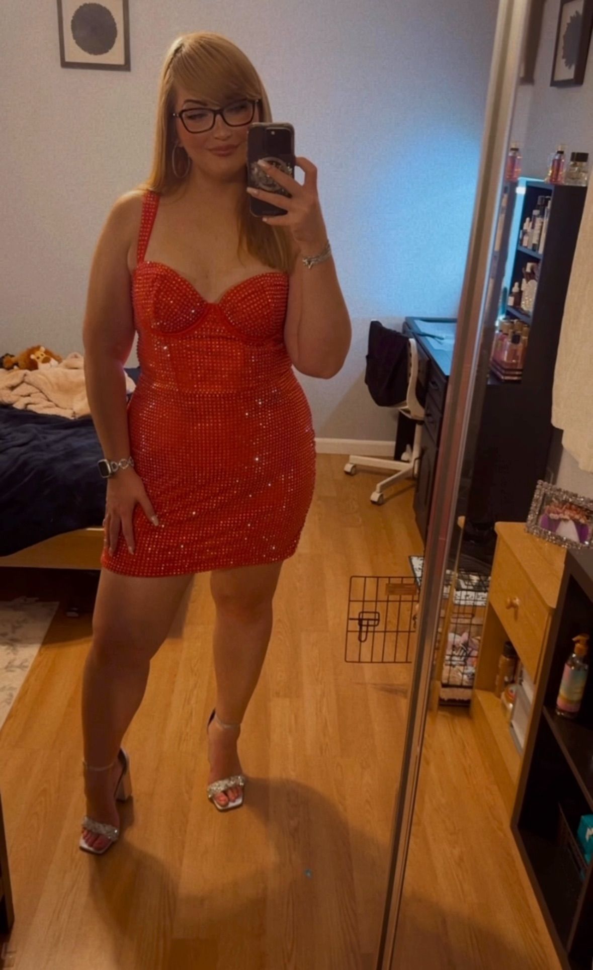oh polly red glitter dress Embellished Halterneck Bubble Hem Mini Dress in Wine Red - 2 main image 1