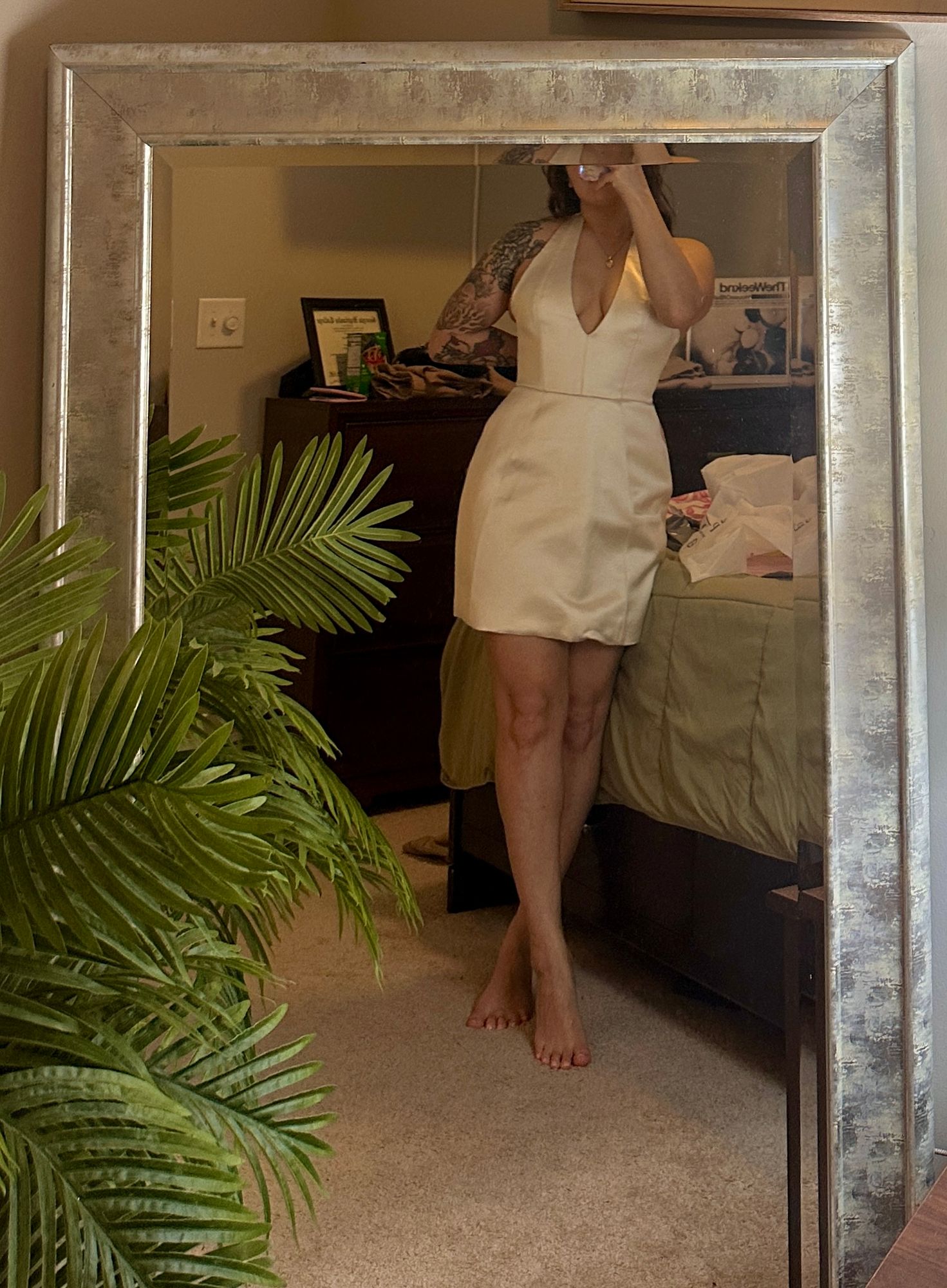 red ruffle asymmetrical dress Alyn Halter Mini Dress | White | Womens