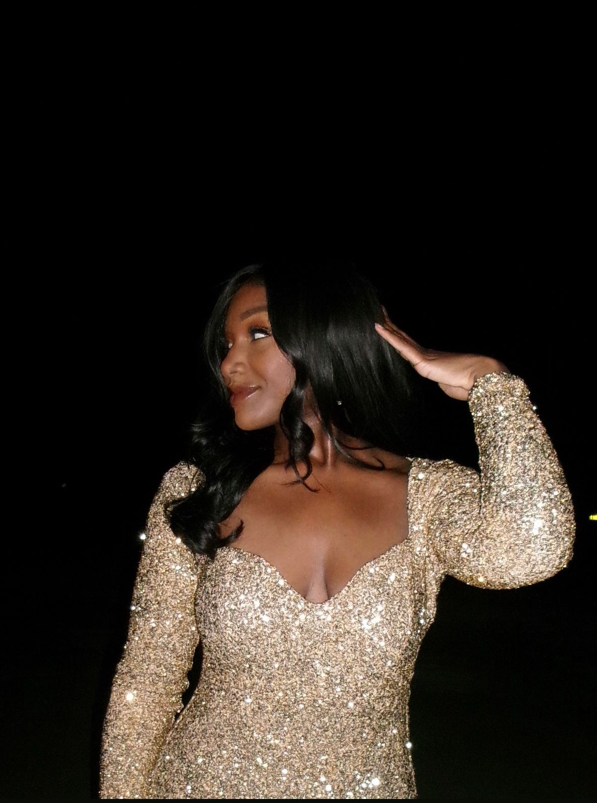 green emerald velvet dress Embellished Bandeau A-Line Mini Dress in Gold main image 1