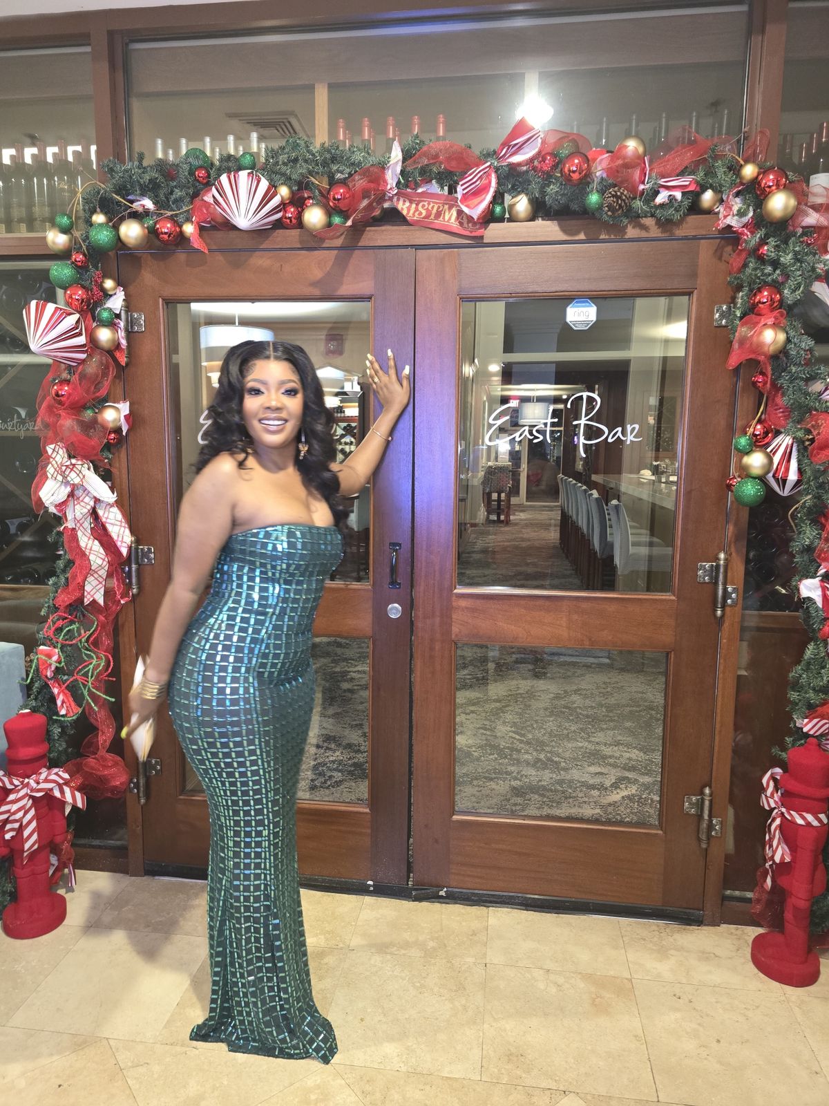 Marleni Embellished Strapless Gown in Emerald Green | Oh Polly