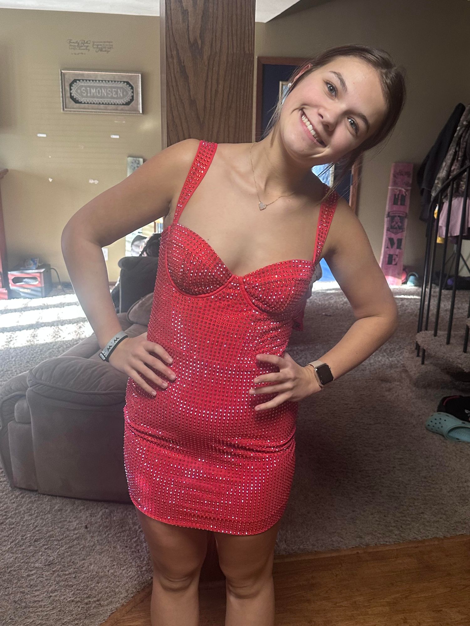 slim fit dress slacks Zapaka Women Red Homecoming Dress with Sequins Spaghetti Straps Bodycon  Short Prom Dress