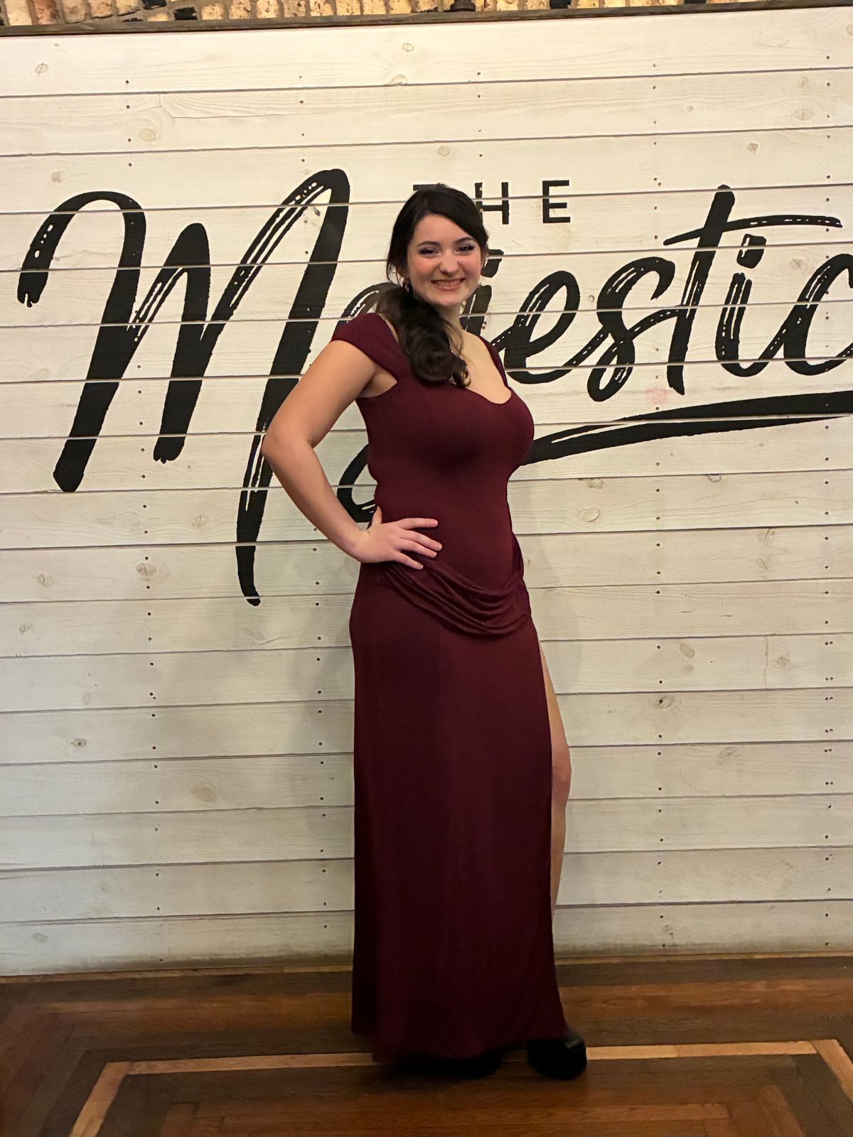 Elva Modal Sweetheart-Neck Gown in Wine | Oh Polly