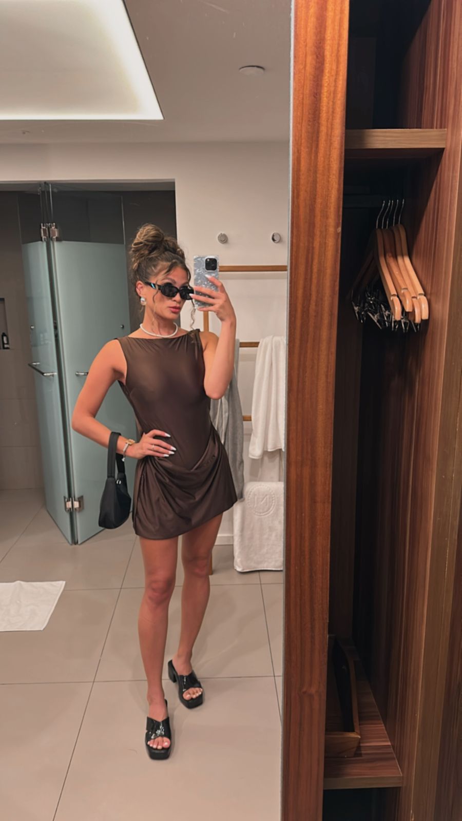 Monnie Draped Open-Back A-Line Mini Dress in Chocolate Brown | Oh Polly Monnie Draped Open-Back A-Line Mini Dress in Chocolate Brown | Oh Polly