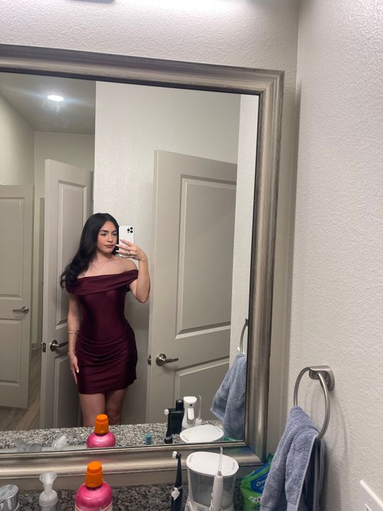 maeve off shoulder draped mini dress in true red Satin Off-Shoulder Draped Mini Dress in True Red