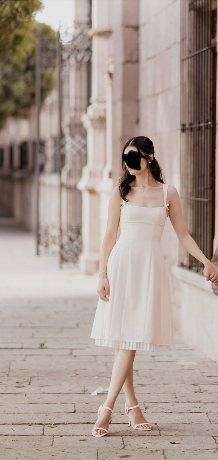 blue dress for baby girl Zapaka Women Ivory Tulle A Line Tea-Length Wedding Dress Polka Dots Off The Shoulder Long Engagement Dress, Ivory / US8 main image 0