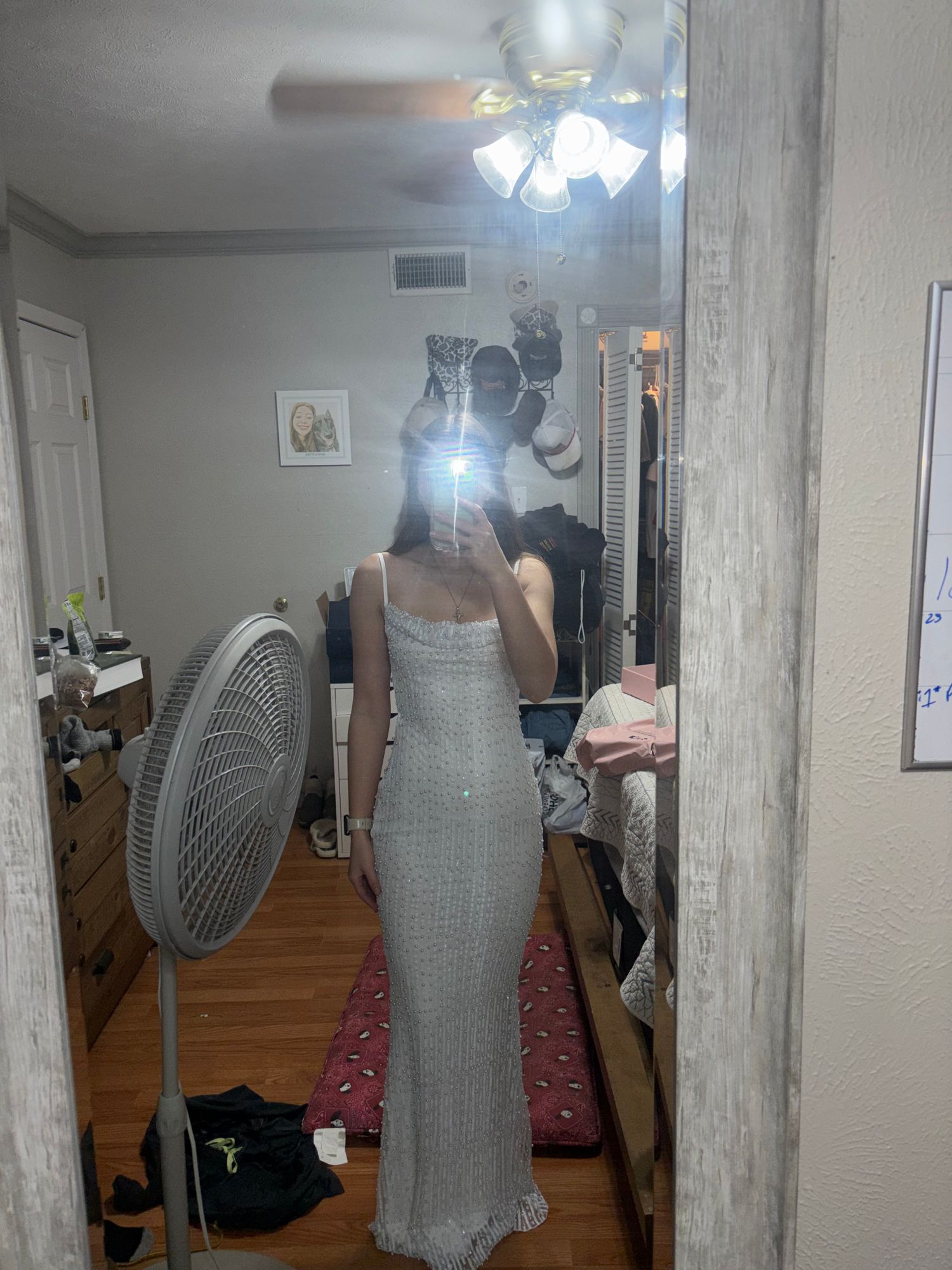 Nivalis Embellished Cowl-Neck Backless Maxi Dress in White | Oh Polly