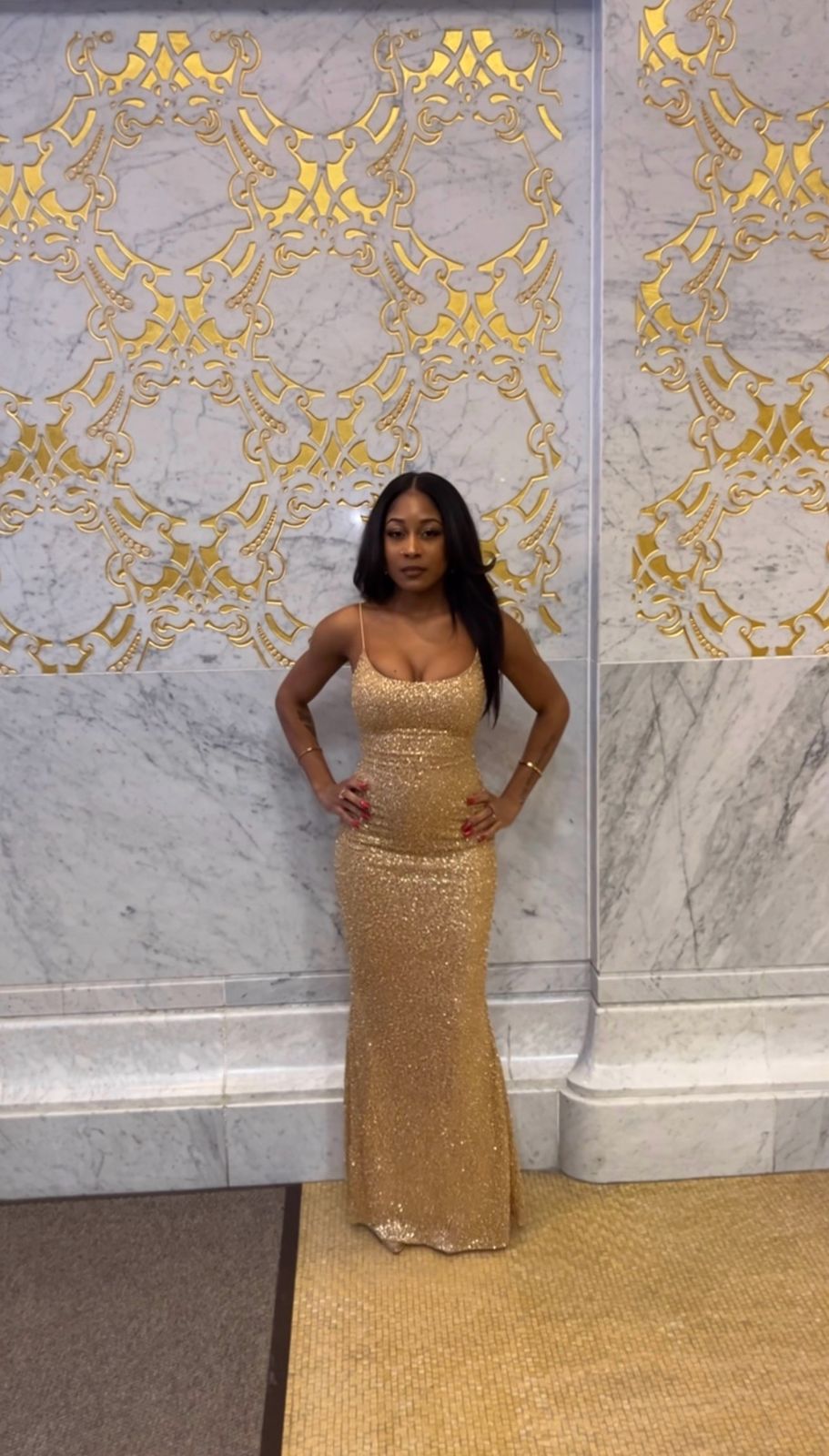knee length dresses for ladies Reaching Out Maxi Dress Gold