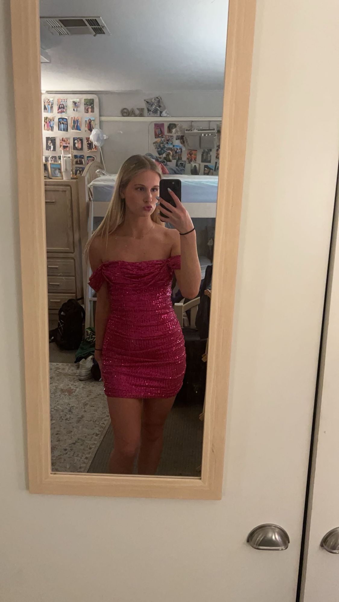 strapless open back dress ASHLEYlauren Hot Stone Mirror Prom Dress 12193 main image 0