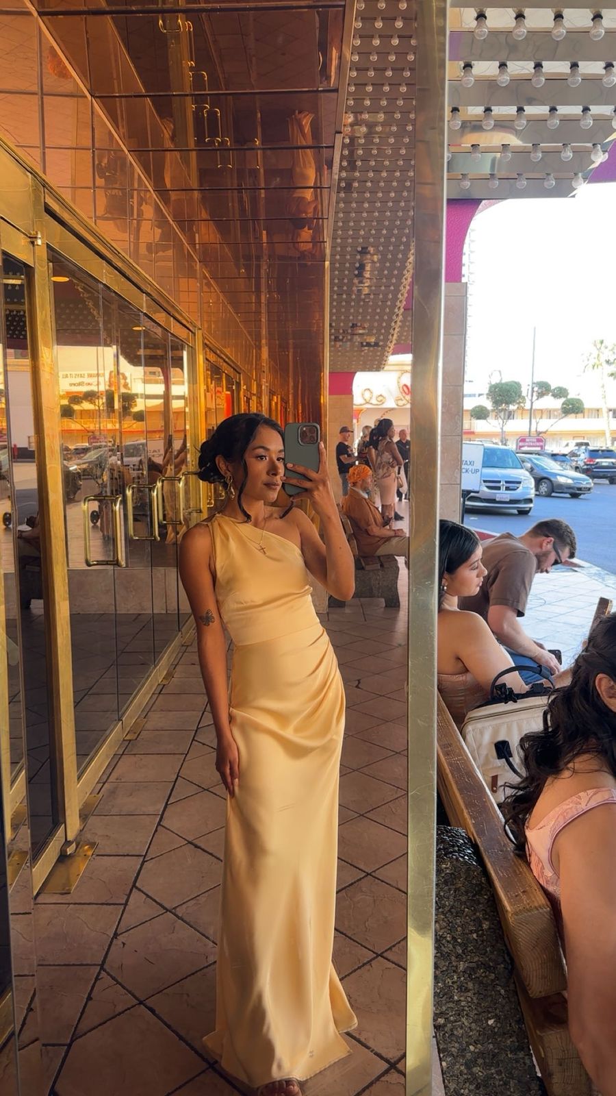 Aurelia One-Shoulder Satin Maxi Dress - Yellow  Thats So Fetch US
