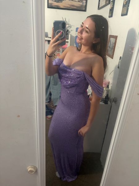purple mirror dress Primavera Couture 3529 Mirror Cocktail Dress Cut Glass Homecoming Dress