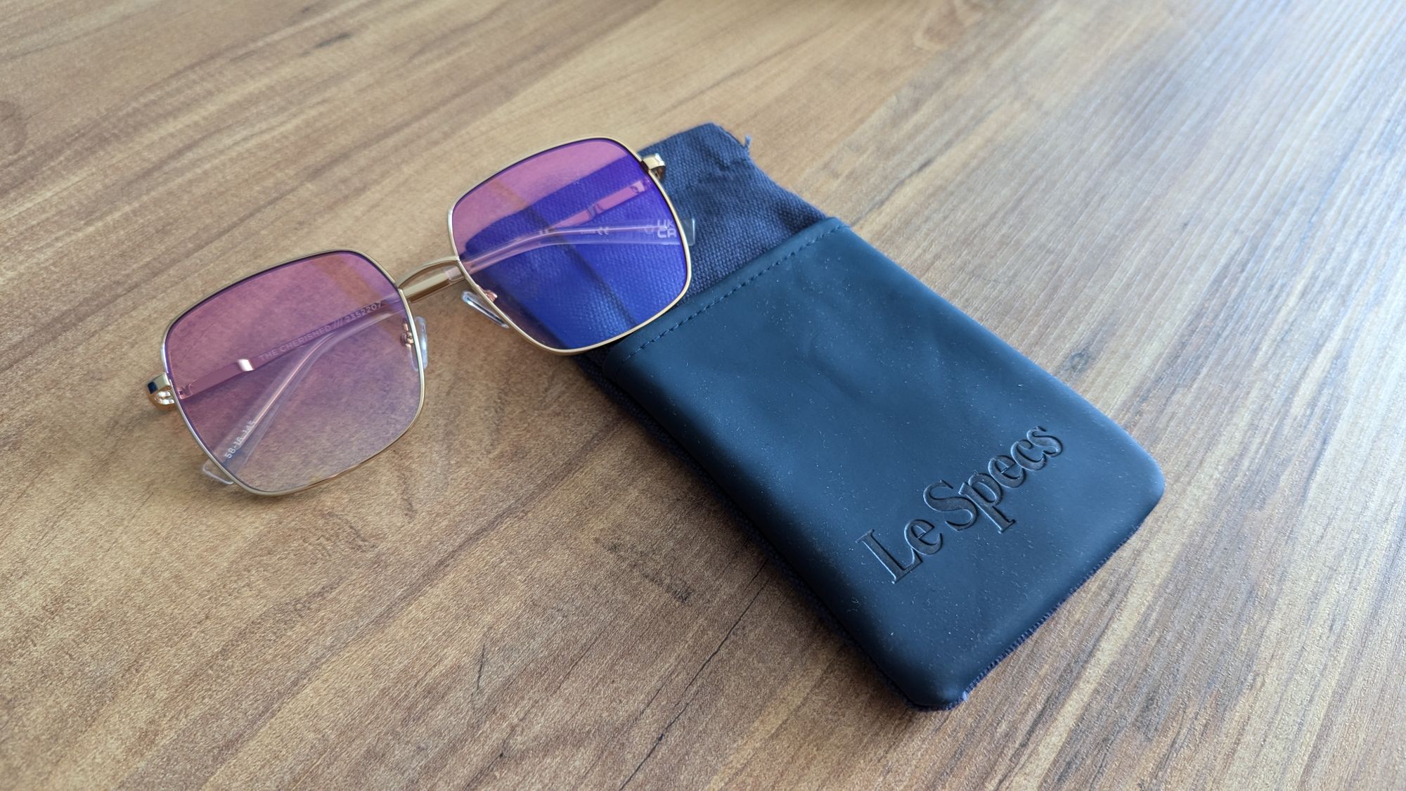 Le Specs The Cherished 2202462 - Black and GOld Numero Cuatro Obsidian Black Female Rectangle Sunglasses  main image 4