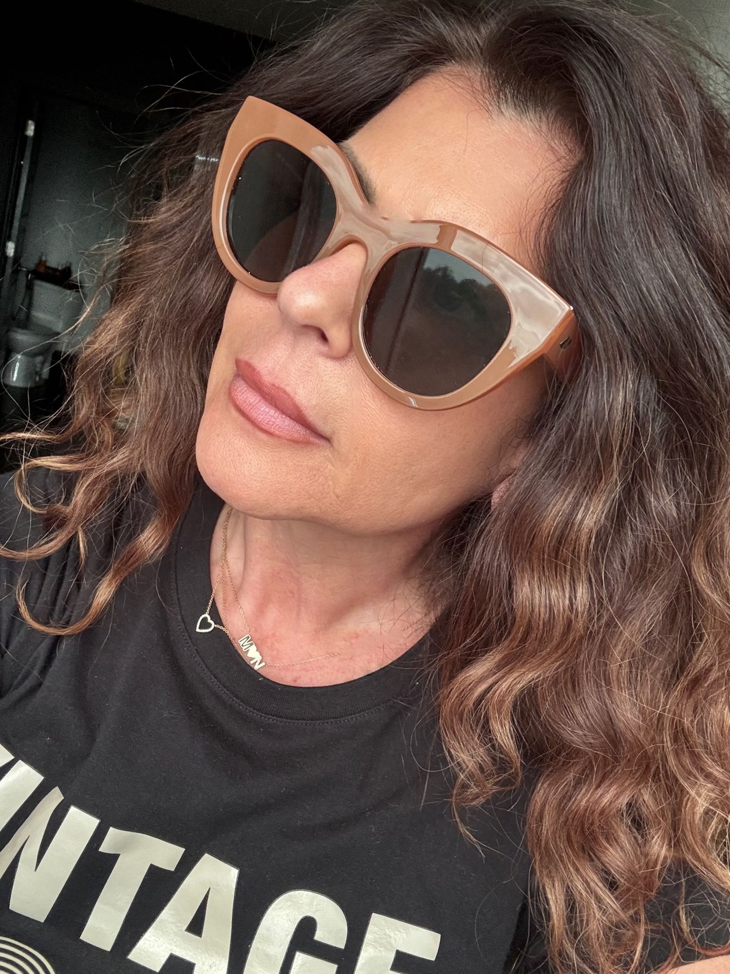 Le Specs Women\'s AirHeart Tortoiseshell Sunglasses with Dark Lenses Air Heart Black Gold Female Cat-Eye Sunglasses | Le Specs main image 4