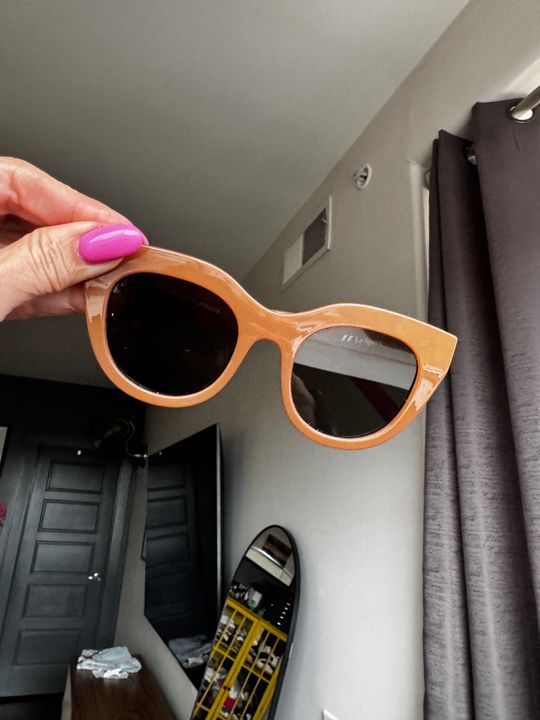 Le Specs Air Heart Sunglasses in Tan Air Heart Caramel Female Cat-Eye Sunglasses | Le Specs main image 4