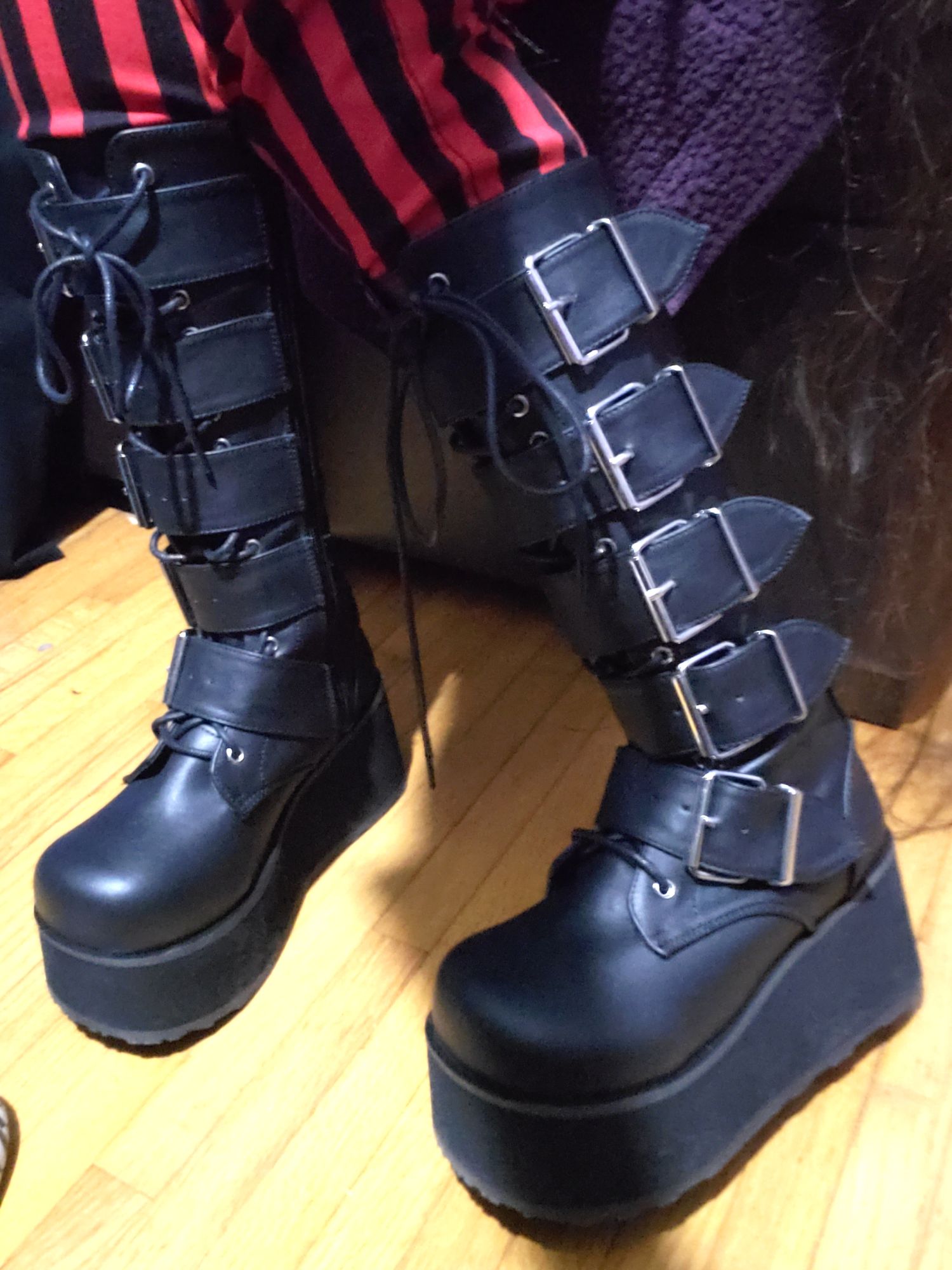 Demonia trashville 518s - Gem Demonia Trashville 518 Black Punk Rock Unisex Platform Boots main image 2