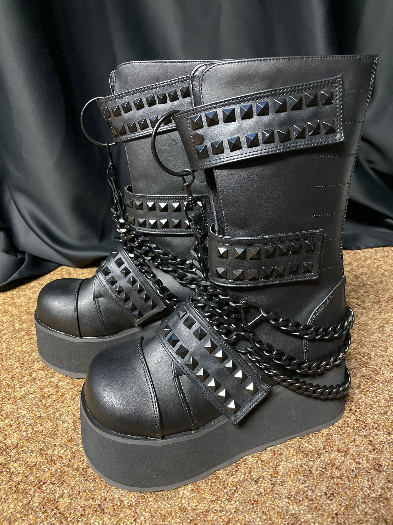 NEW! Daemonia Trashville 138 Platform Boots (Men\'s Size 11) Demonia Trashville-138 Black Vegan Leather Platform... | Depop main image 3