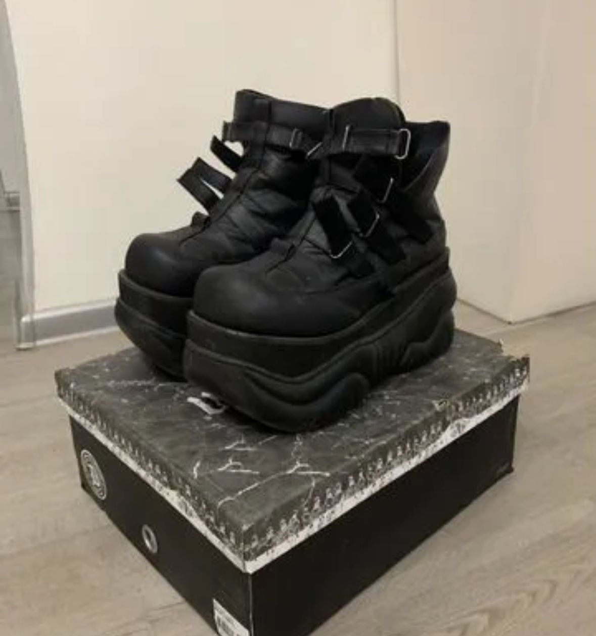 Demonia Boxer 13 Ankle Boots - Black Vegan Leather Mens Platform Sneakers DEMONIA  main image 4