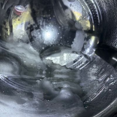 Washing machine during cleaning