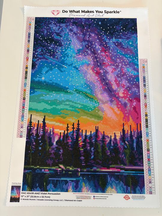 Kit per pittura a mosaico 5D con strass a forma di rosa viola
