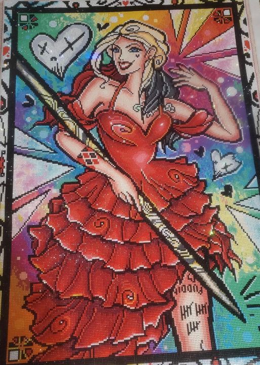 open lace back dress Harley Quinn Diamond Painting