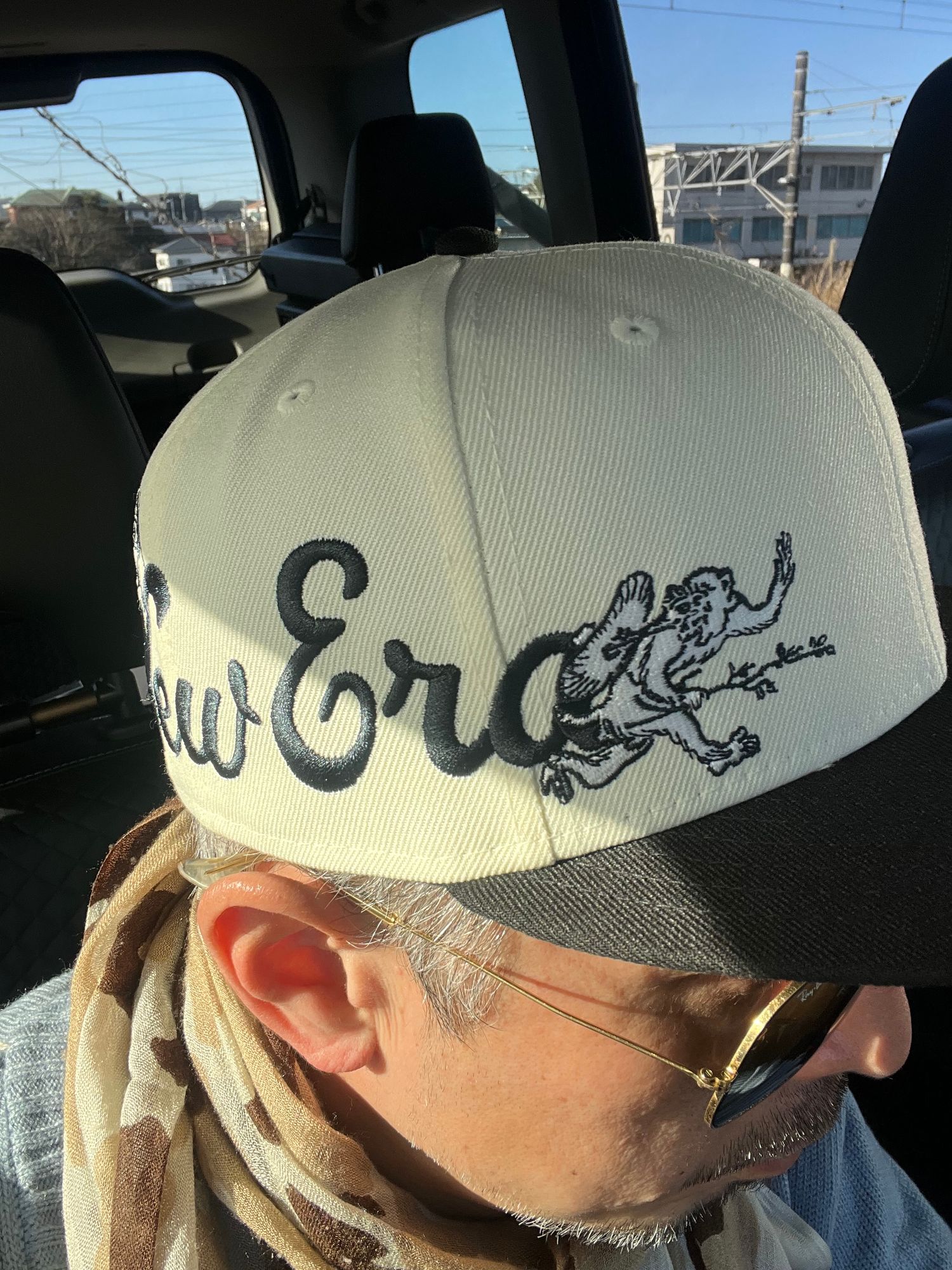 59FIFTY 鳥獣戯画 New Era クロームホワイト ブラックバイザー 