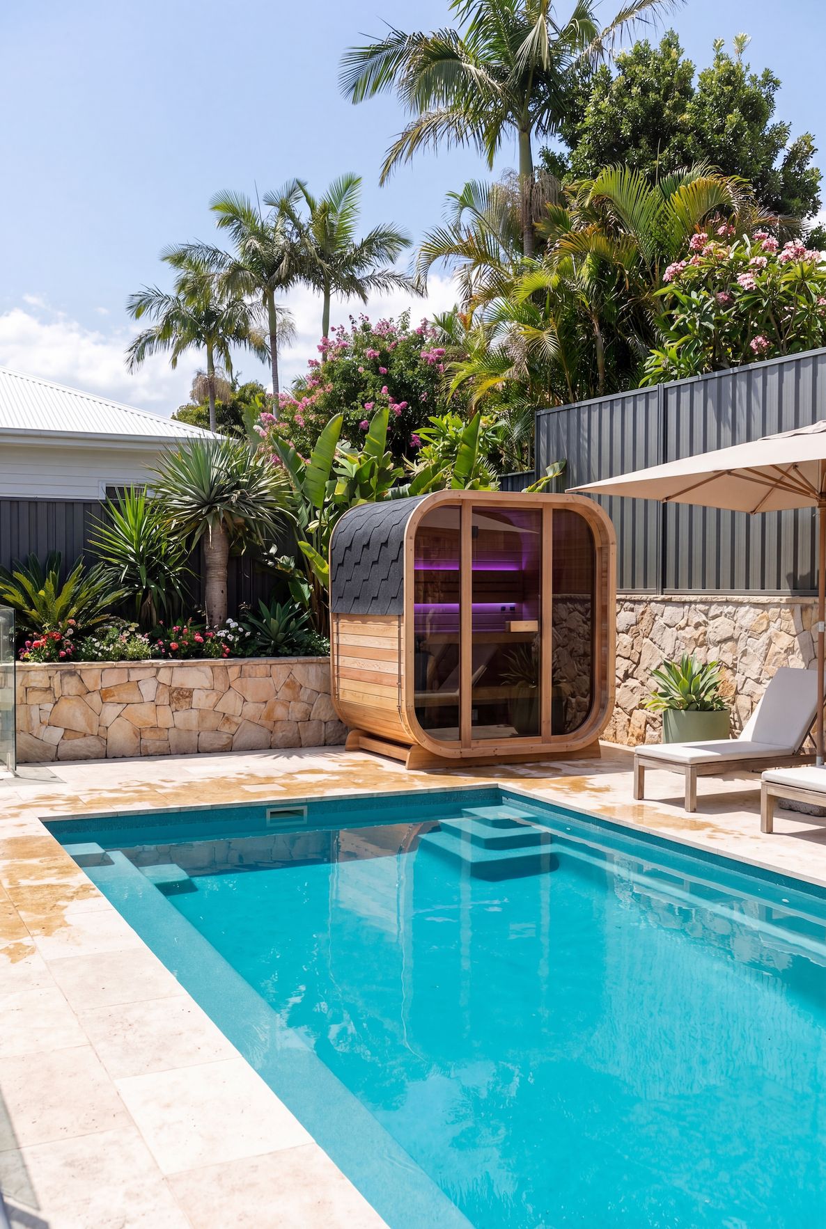 Swell Cedar Cube 4 sauna in a customer outdoor setting