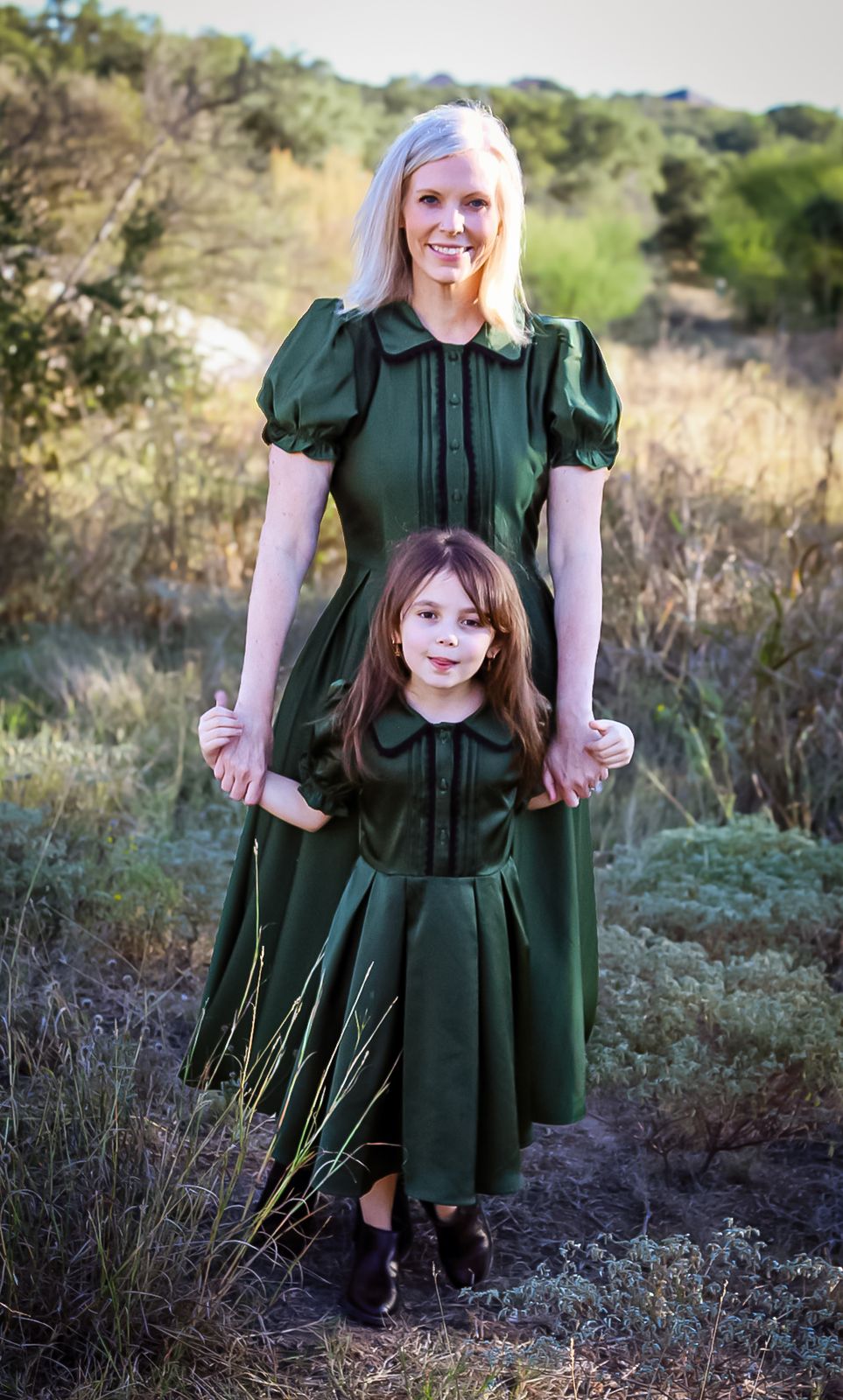 Mini Sophia Dress in Green Satin  Ivy City Co