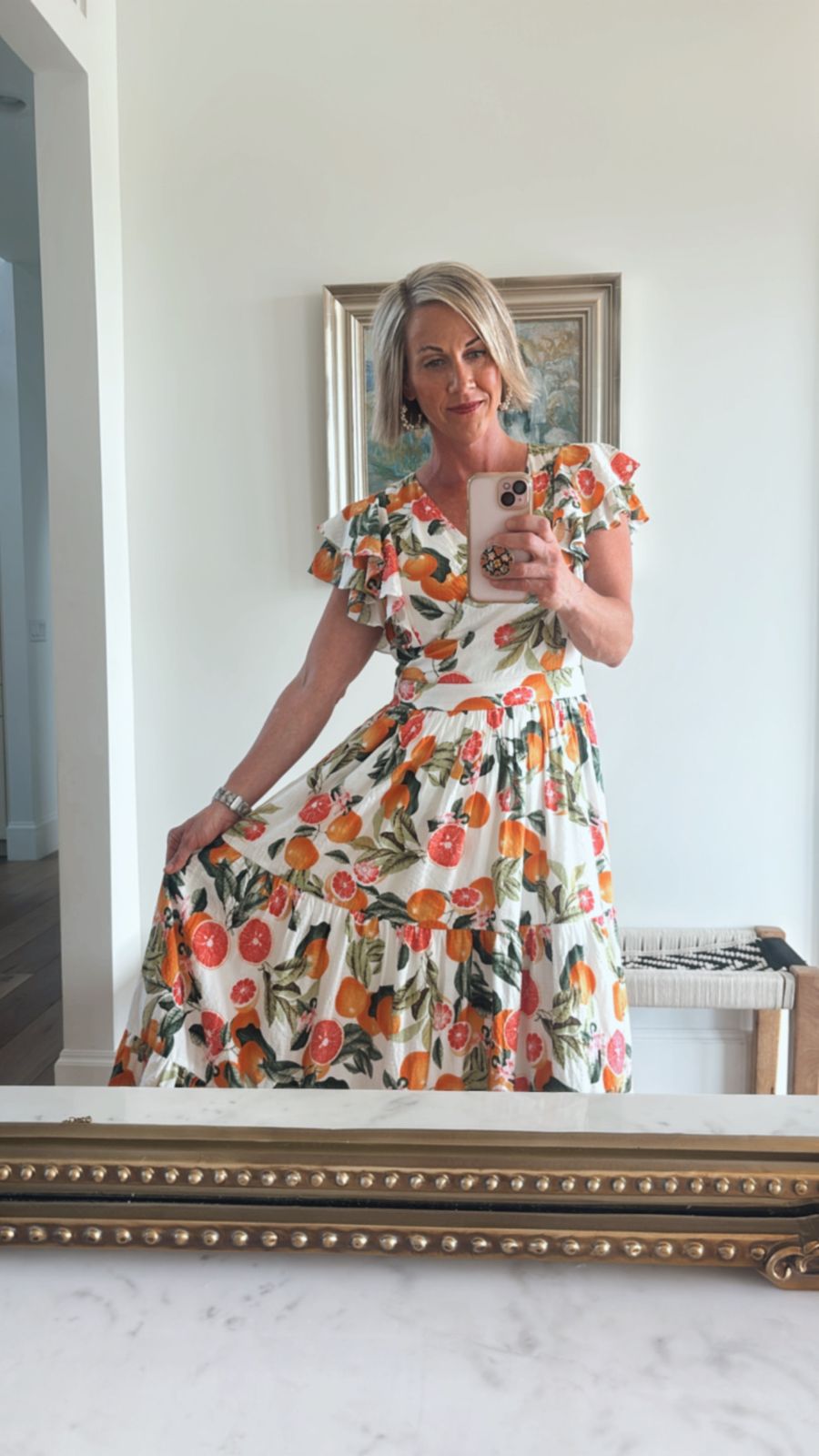 Trixie Maxi Length Dress in Citrus Print - Ivy City Co