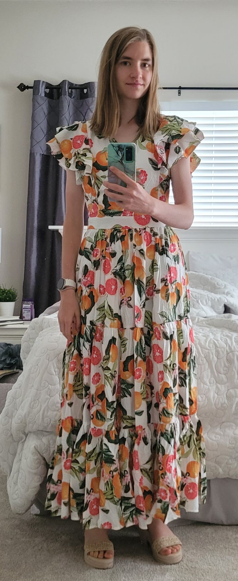 chinese dress ladies Trixie Maxi Length Dress in Citrus Print