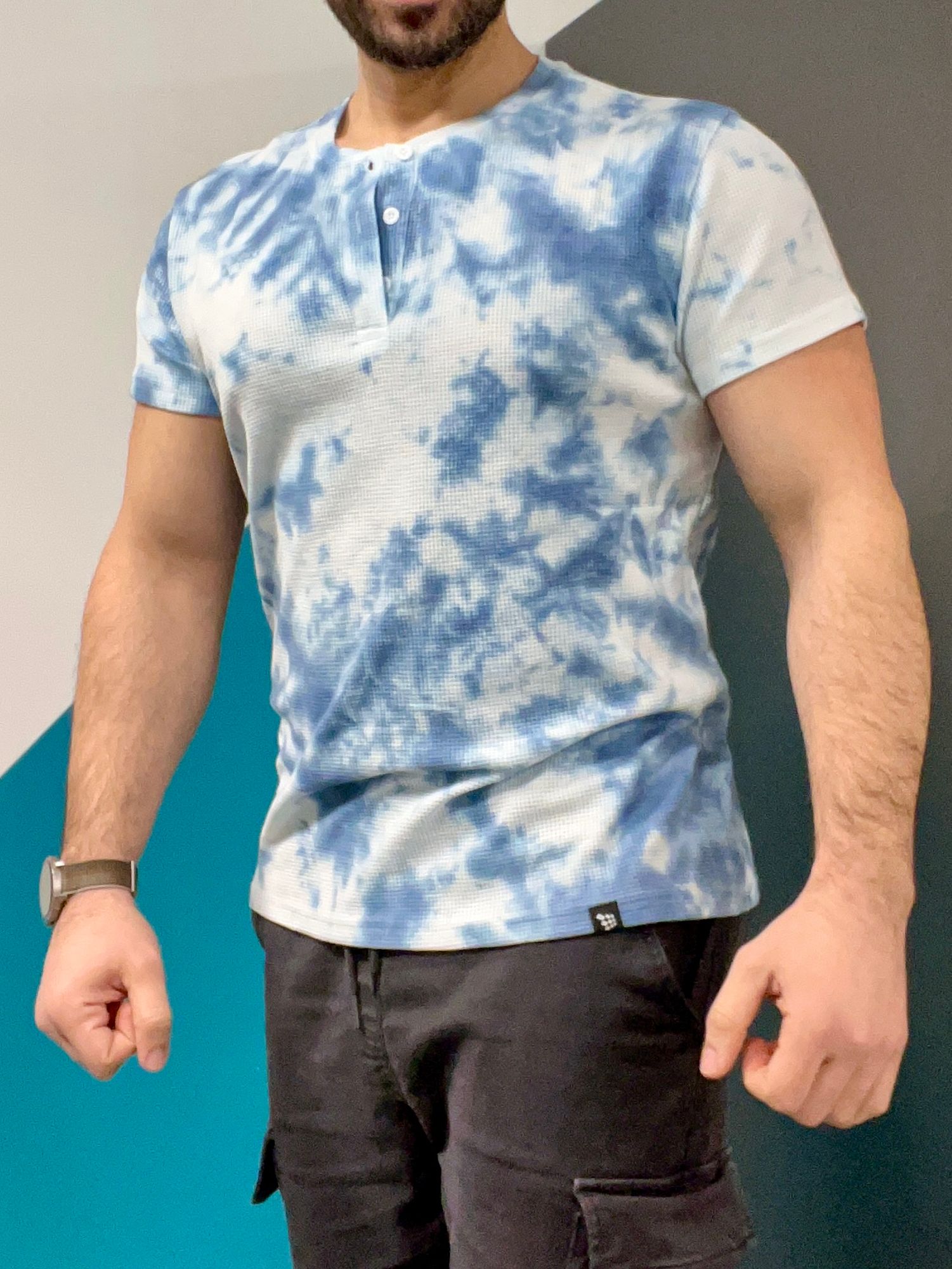 Waffle Henley T-Shirt - Blue Tie Dye – Jed North