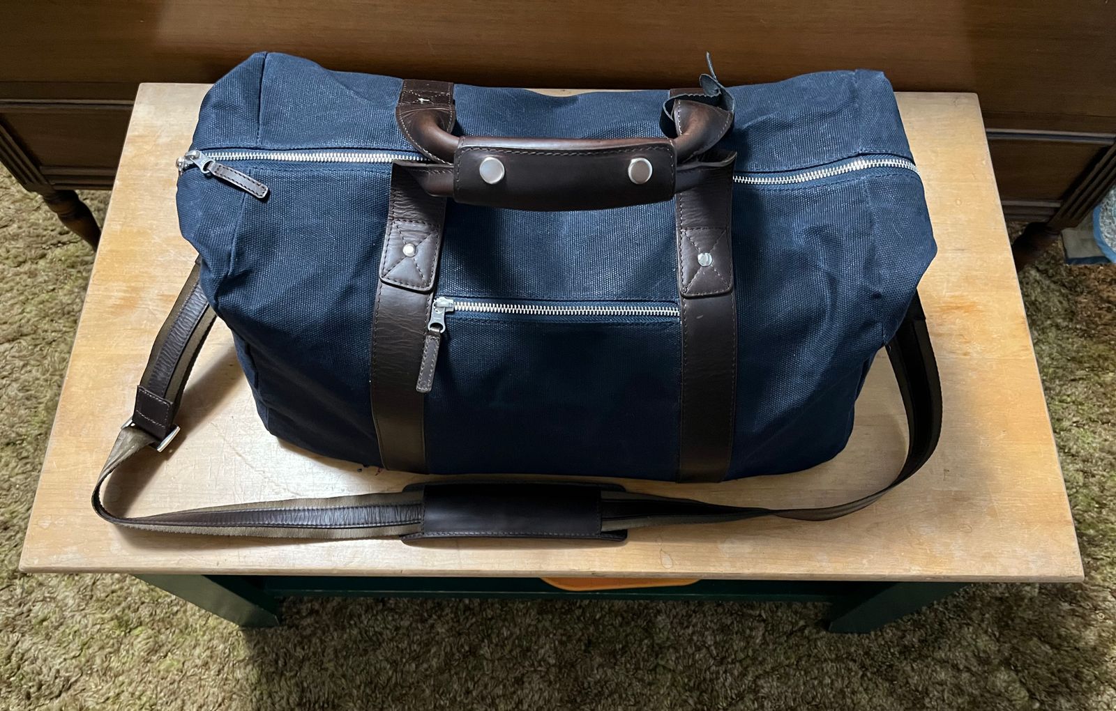 Domingo Duffel Bag Waxed Canvas and Pull-Up Leather Men's