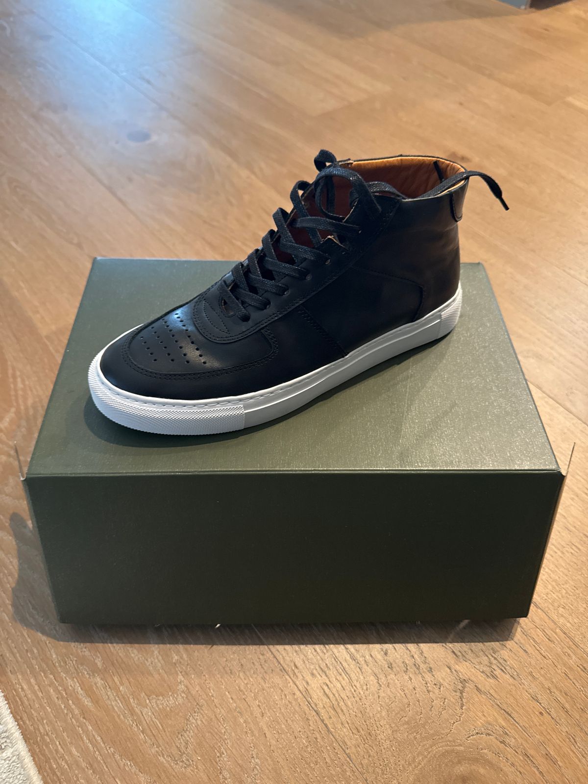 Beckett Simonon Garcia High Top Black Leather Sneaker Comfort Mens Shoe 11.5 New color_brownwhite_2_garcia_high  main image 4