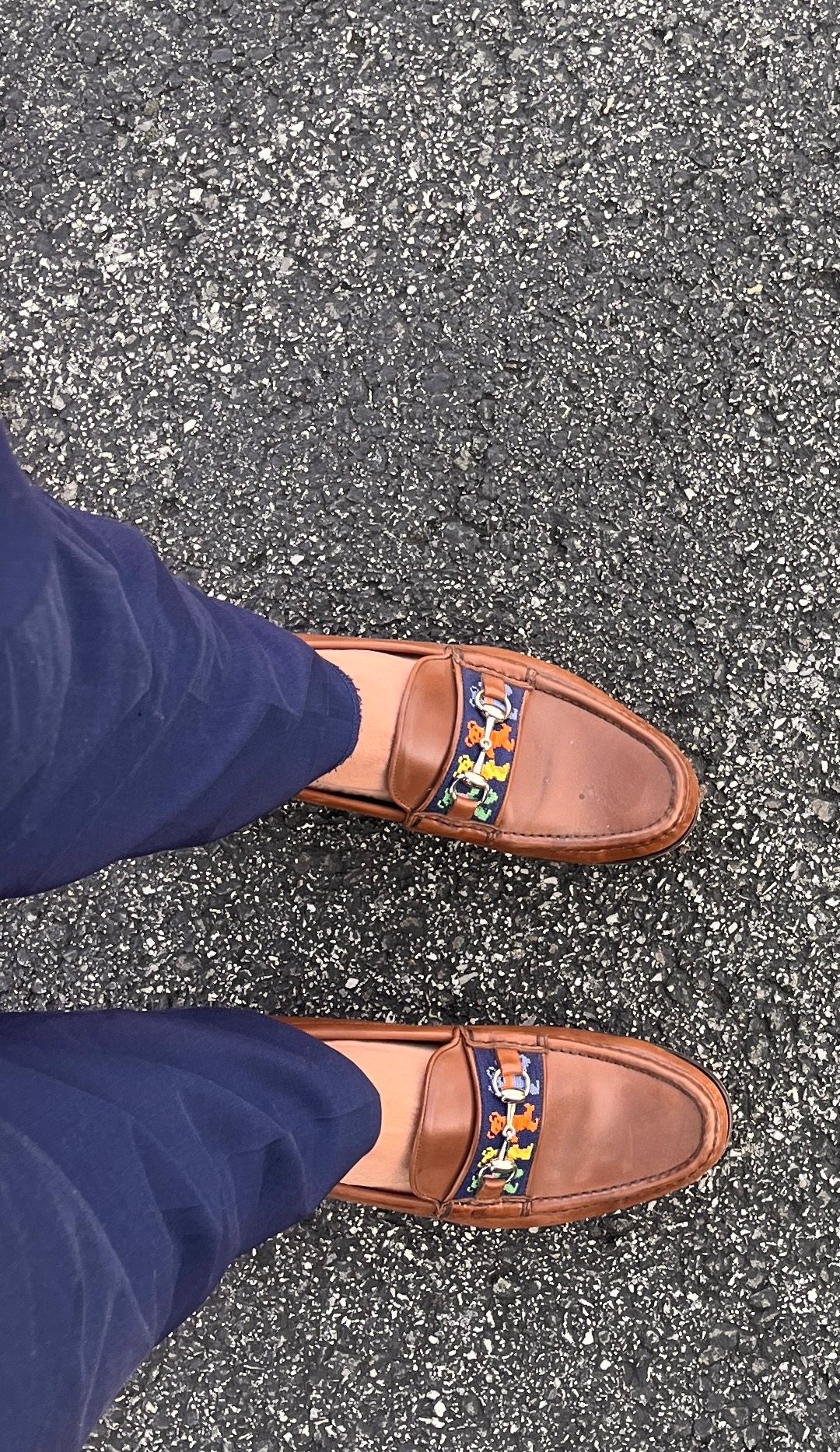 Surcingle Downing Bit Loafers (Dark Navy-Forest) (Chestnut  display picture 3
