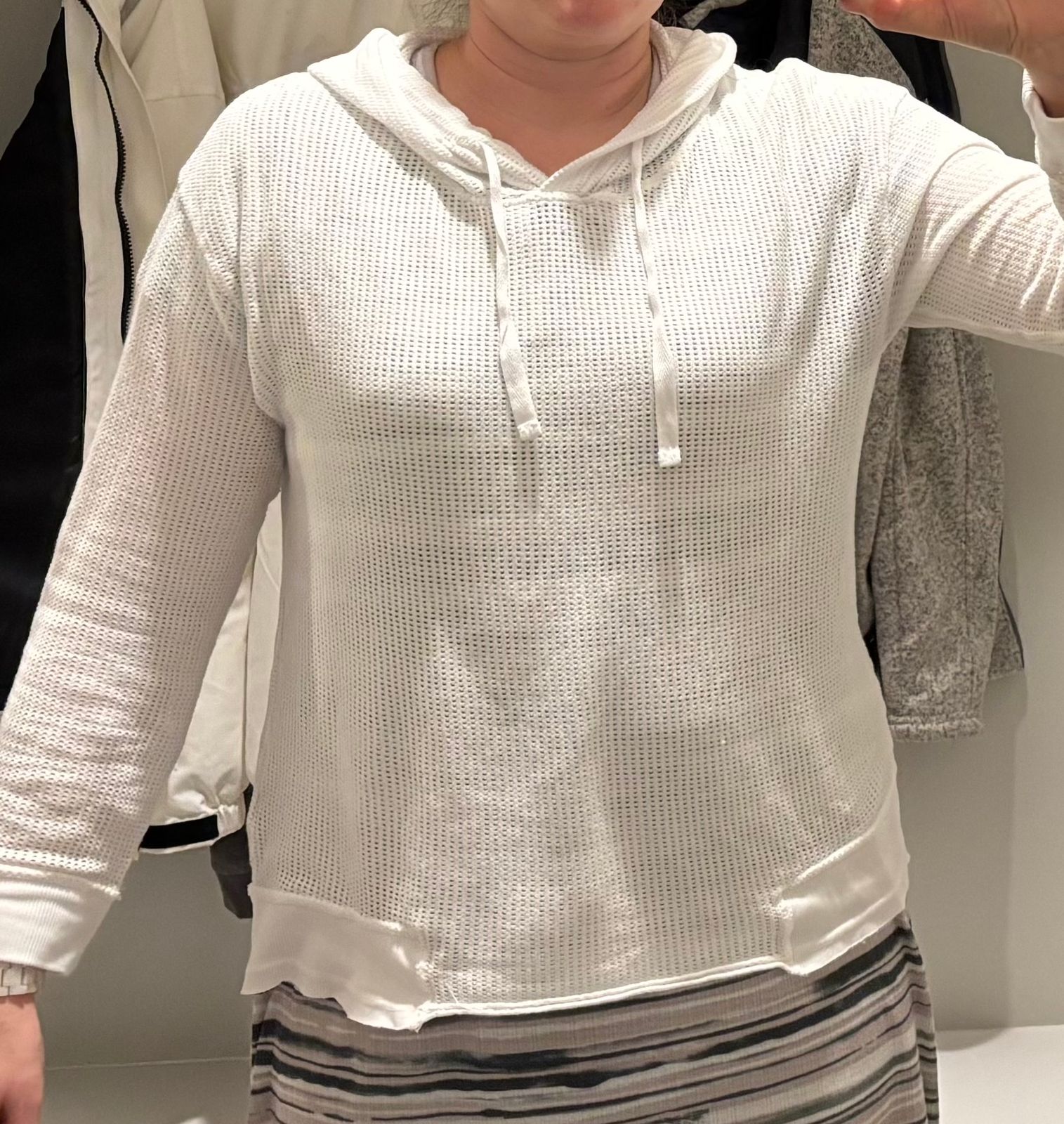 Mesh Sidel Hoodie in White