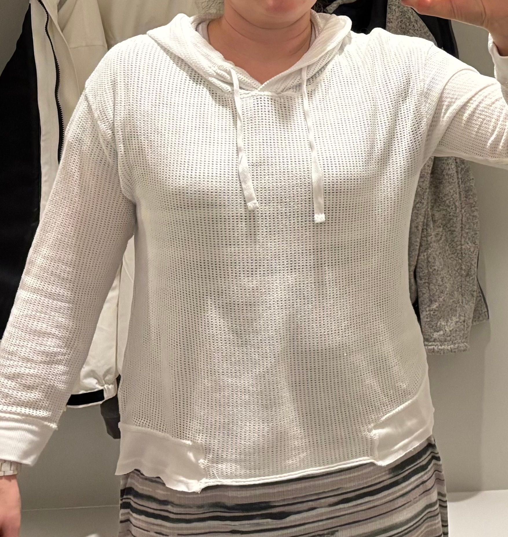 Mesh Sidel Hoodie in White