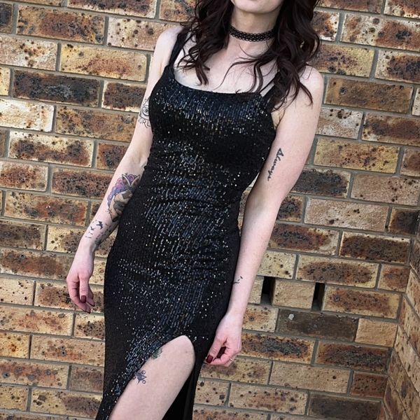 Alina Maxi Dress - Black Sequin  Thats So Fetch US
