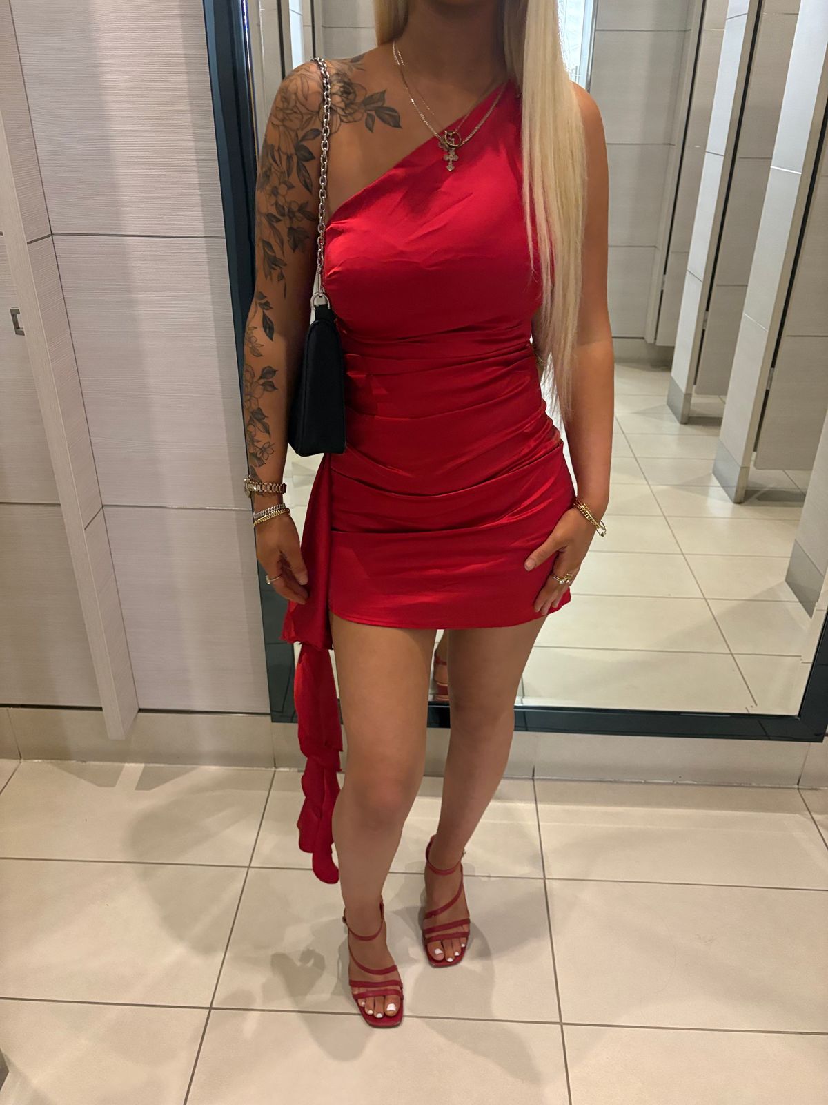 saloni one shoulder dress Grad Dress | Red Graduation Dress | Short Graduation Dress | Graduation Dress for Women | Saloni One Shoulder Mini Dress - Red | 2