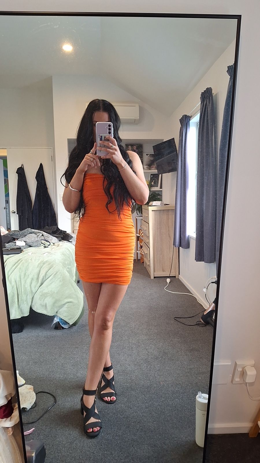 Zena Mesh Mini Dress - Orange  Thats So Fetch US