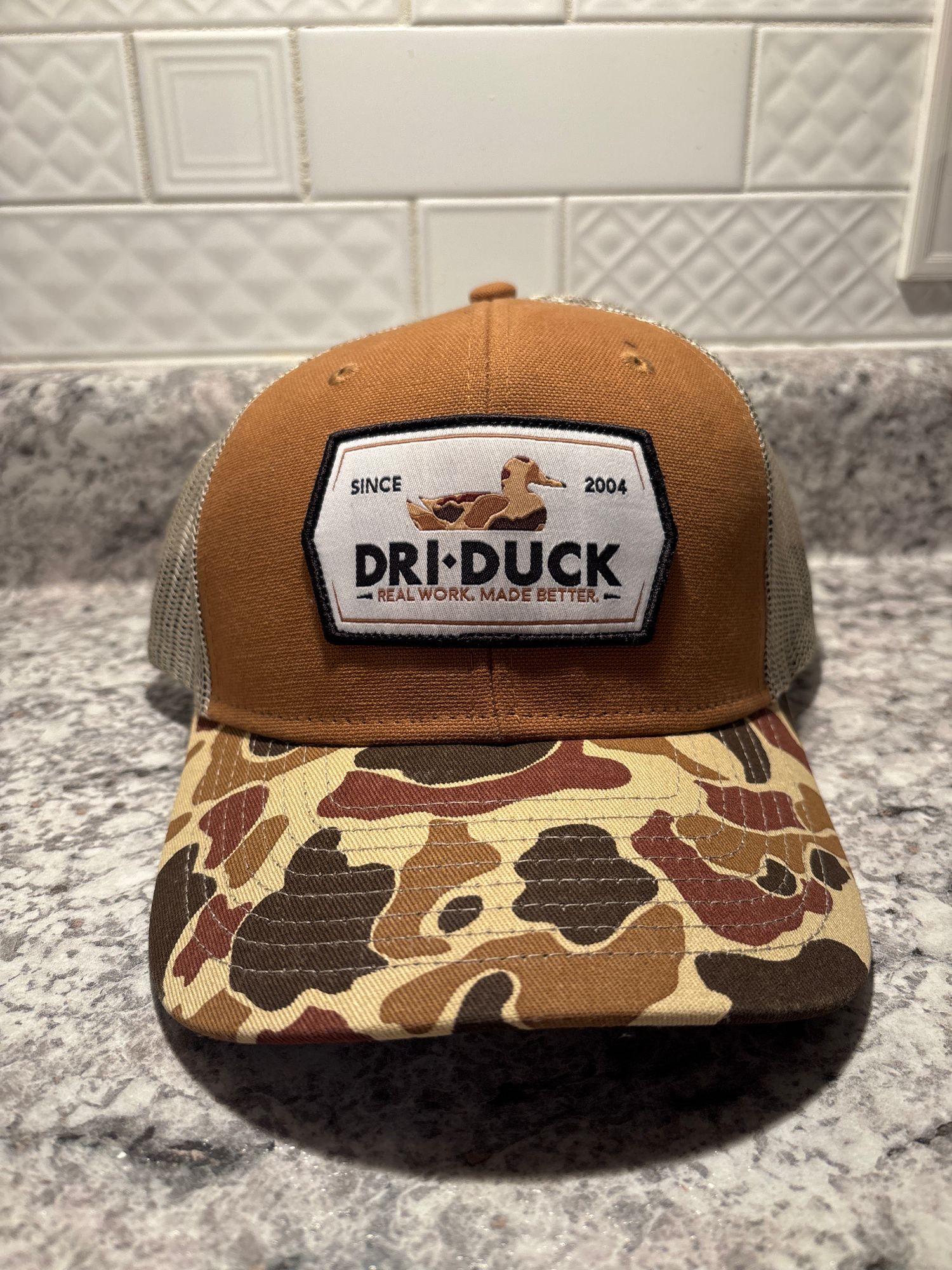 Casquette Camionneur Trophy Ridge – Camo Maille – Réglable – Motif élan – Occasion