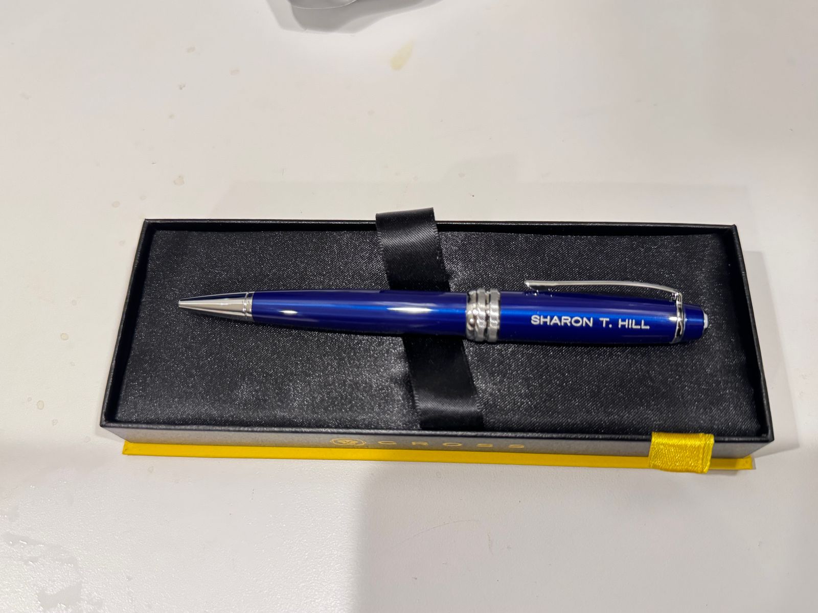 Stylo Bille Cross Bailey - Noir Chromé Avec Logo Vicat - Occasion Très Bon état