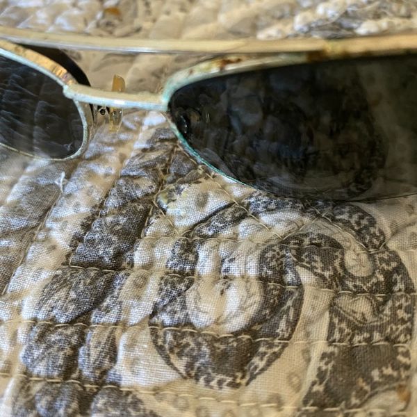 Brighton Sugar Shack Aviator Gold-Rim Sunglasses Silver Scroll Detail Resort Vintage Brighton Sunglasses - Etsy main image 3