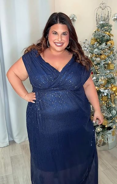 white christmas dresses Plus Size Textured Velvet Decorative Button Long Sleeve Dress – Charming  Charlie main image 0