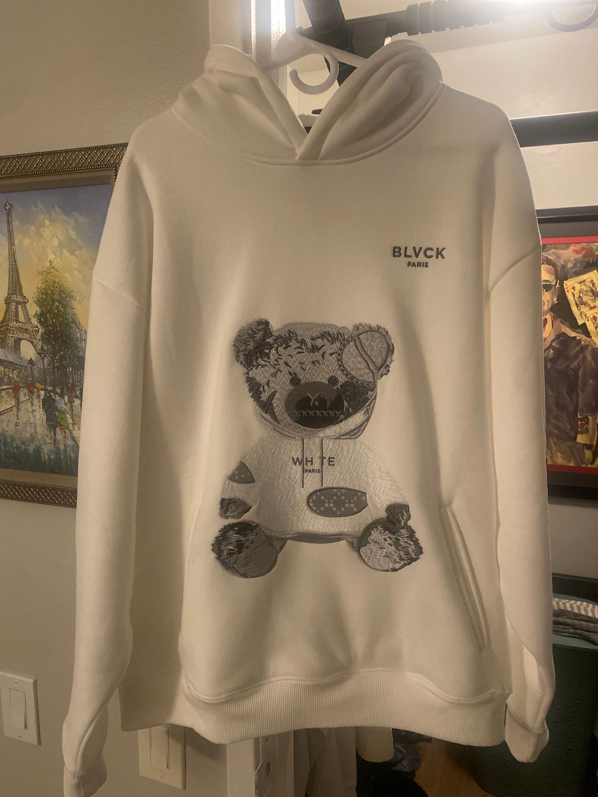 Blvck Paris | White Evil Teddy Bear Hoodie in Cotton